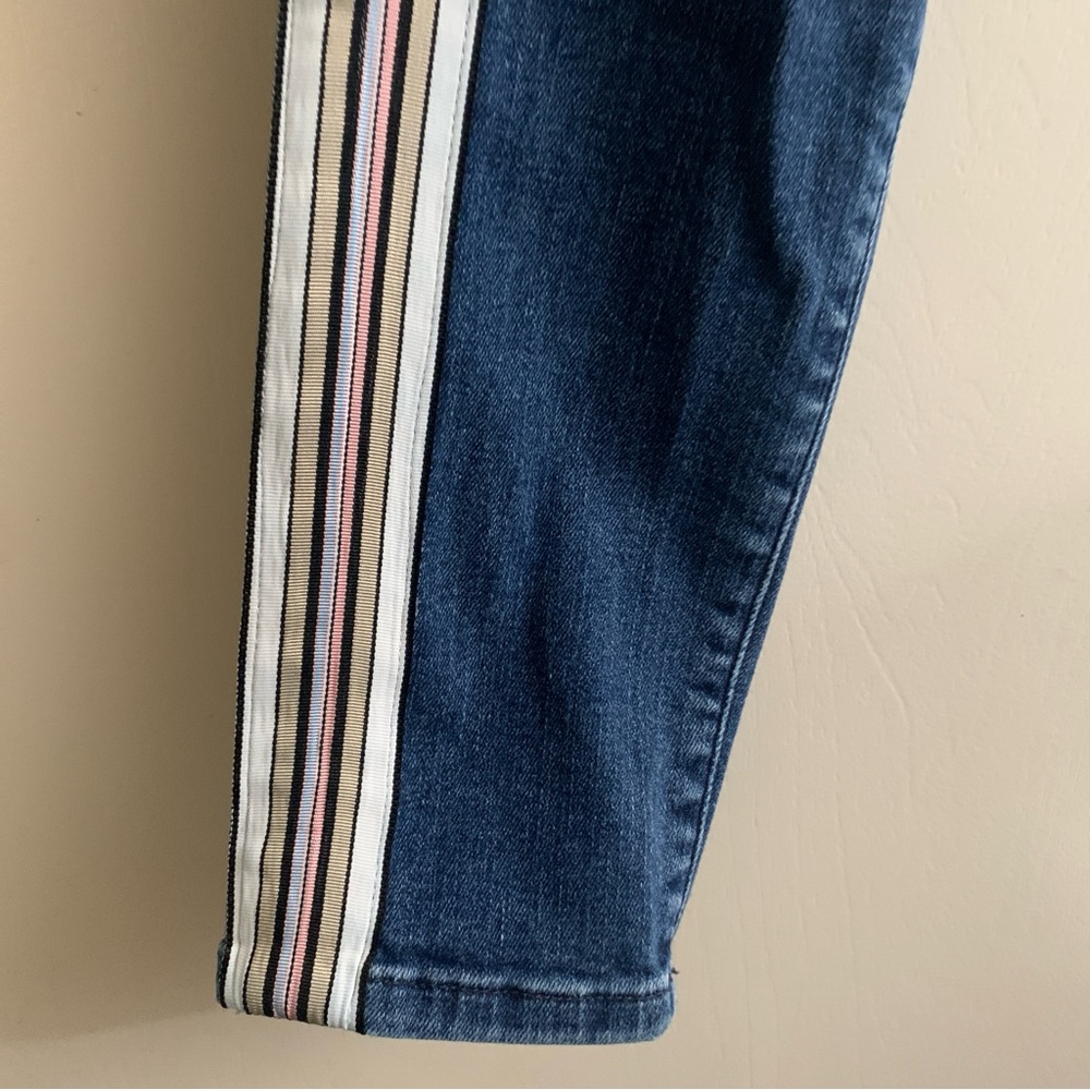 Frame le skinny de jeane jeans size 27 tuxedo stripe distressed